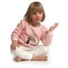Pyjama meisjes pyjama velours Hearts (m92-116) Rose-grijs