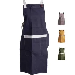 Schort Katoen met leer