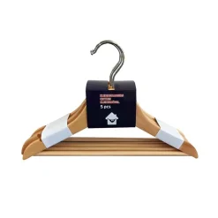 Set 5 houten kinderkapstokken
