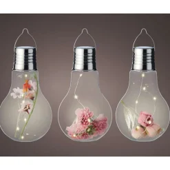 Solar bulb met bloemdeco (ø10xH18cm) met 6 LED’s warm wit