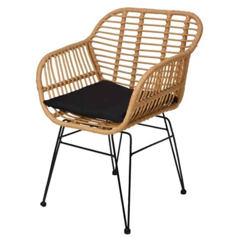 Stoel rottan met kussen (57x62cm)