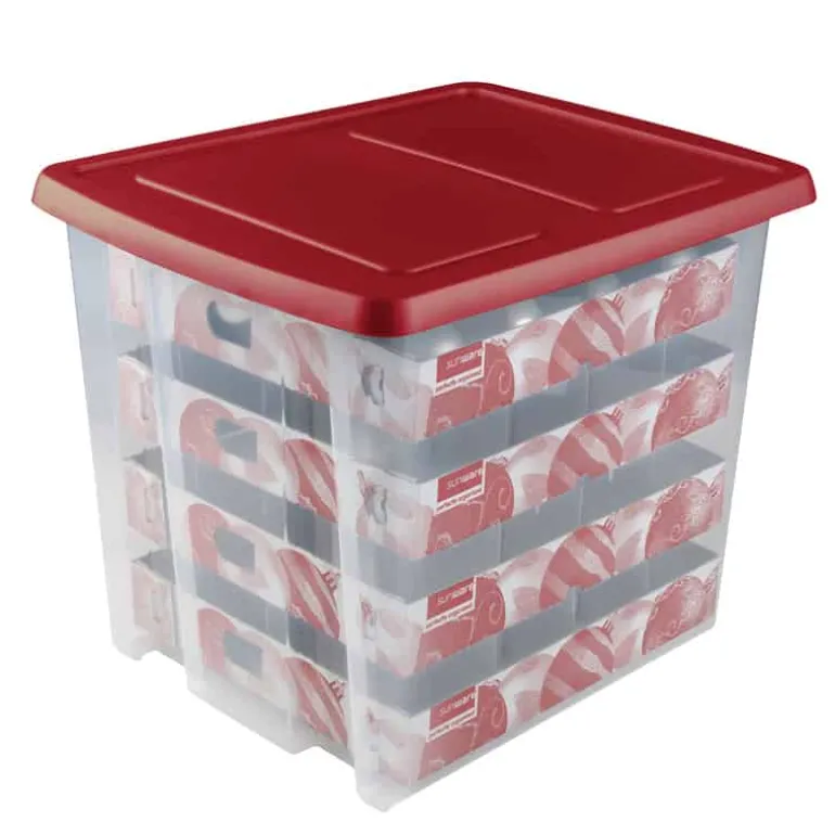 Sunware Nesta Kerstbox 45L +trays voor 64 ballen