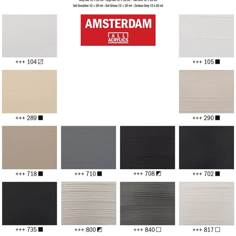 Talens Amsterdam acryl (12x 20ml) Grijs