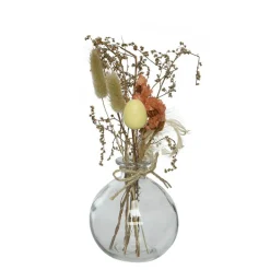 Vaas met droogbloemen (ø8xH22cm)