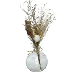 Vaas met droogbloemen (ø8xH22cm)