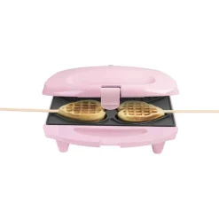 Wafelijzer Hartjes op stok roze 780 W