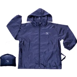 Windbreaker met kap polyester blauw (kind)