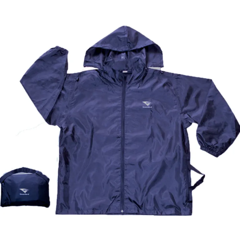 Windbreaker met kap polyester blauw (kind)
